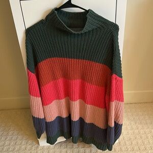 American Eagle oversized Striped Cowl Neck Sweater